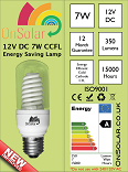 12V 7W CCFL Compact Fluorescent Lamps